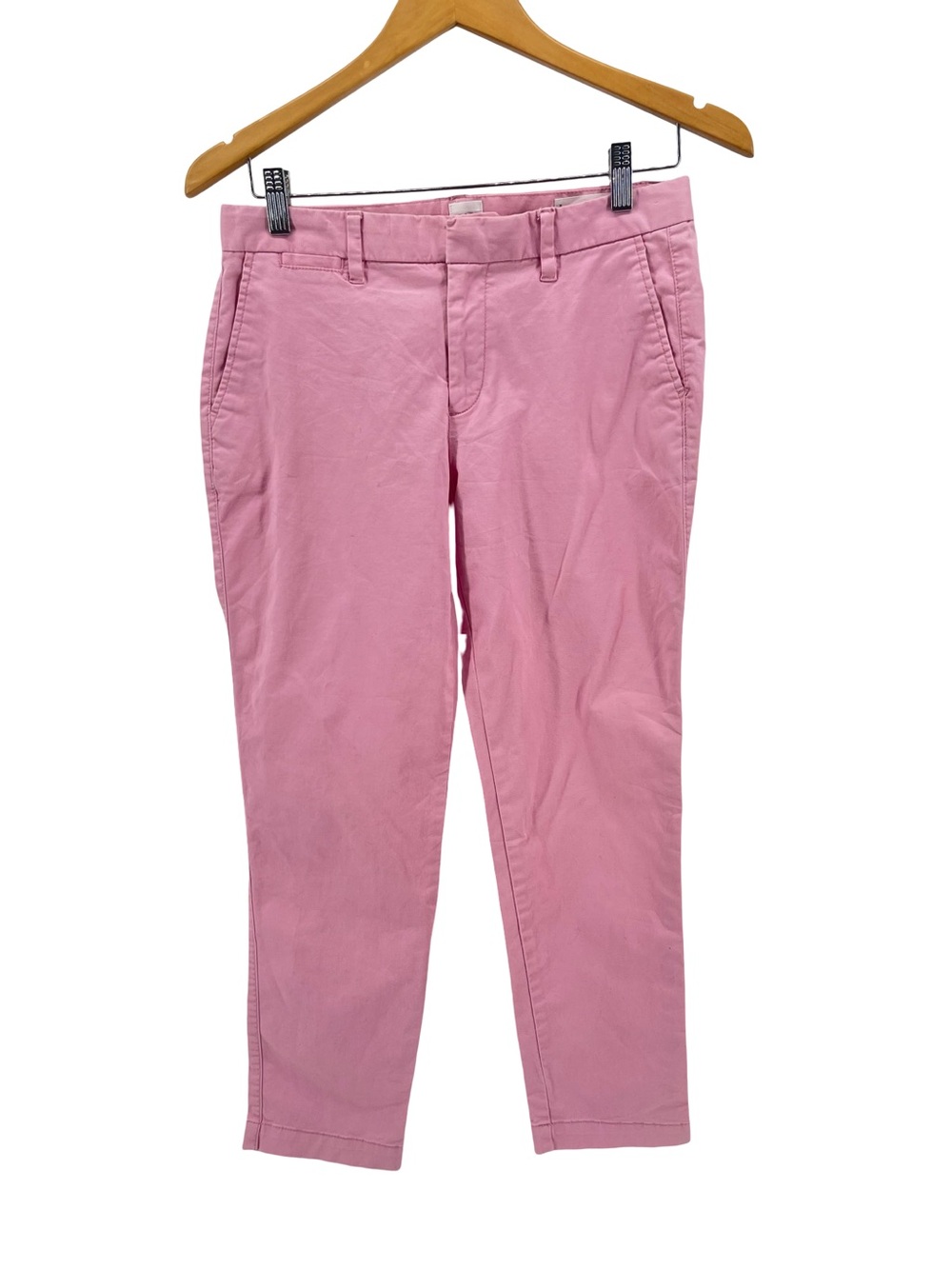 Gap Slim City Crop Pants Pink Stretch Cotton Ankle Chinos Size 2 - Picture 2 of 10